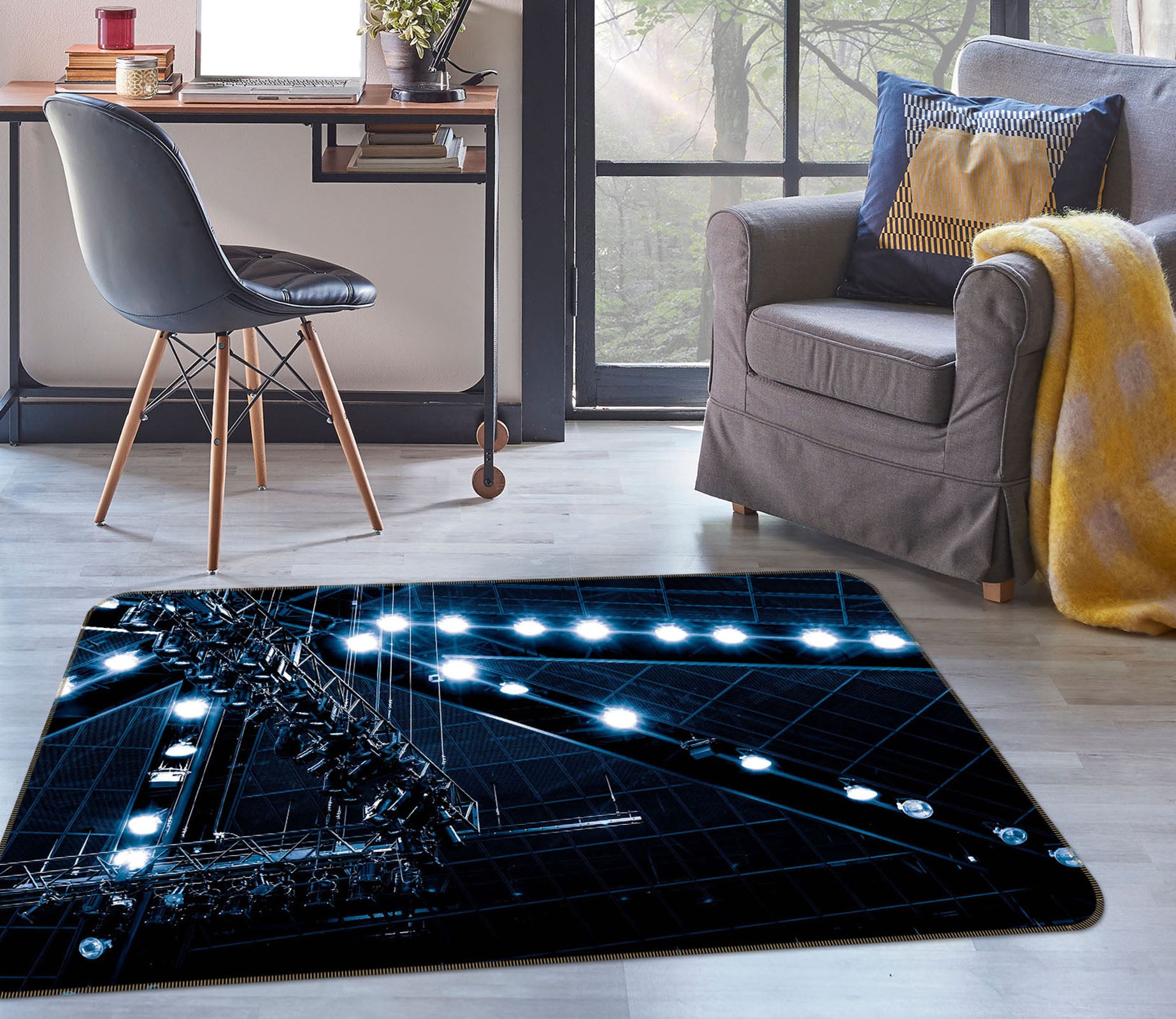 3D Bright Light 1003 Noirblanc777 Rug Non Slip Rug Mat