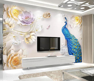 3D Flower Peacock 541 Wall Murals Wallpaper AJ Wallpaper 2 