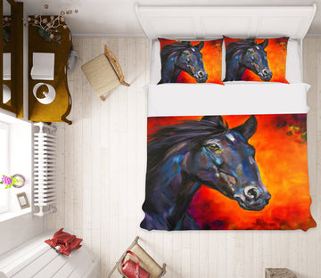 3D Black Horse 422 Skromova Marina Bedding Bed Pillowcases Quilt