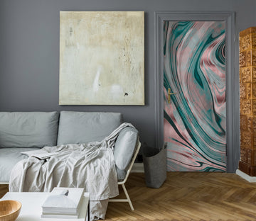 3D Pink Green Striped Texture 10288 Andrea Haase Door Mural