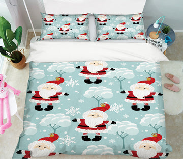 3D Santa Claus 53009 Christmas Quilt Duvet Cover Xmas Bed Pillowcases