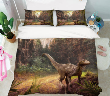 3D Forest Dinosaur 1915 Bed Pillowcases Quilt