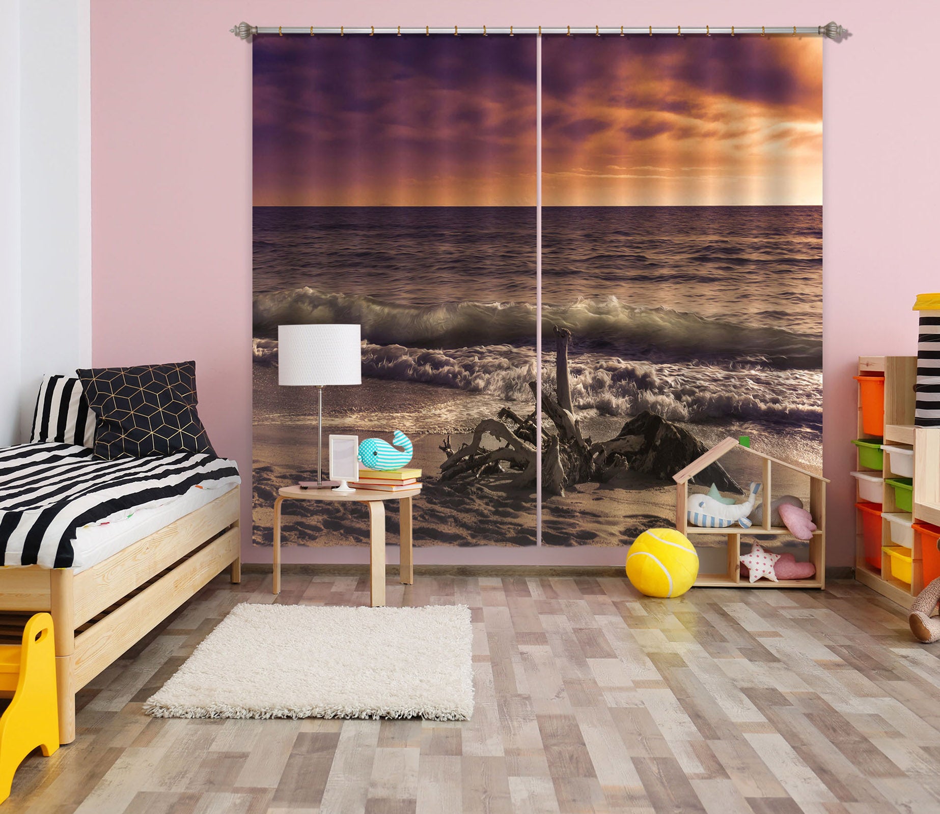 3D Beach Waves 160 Marco Carmassi Curtain Curtains Drapes