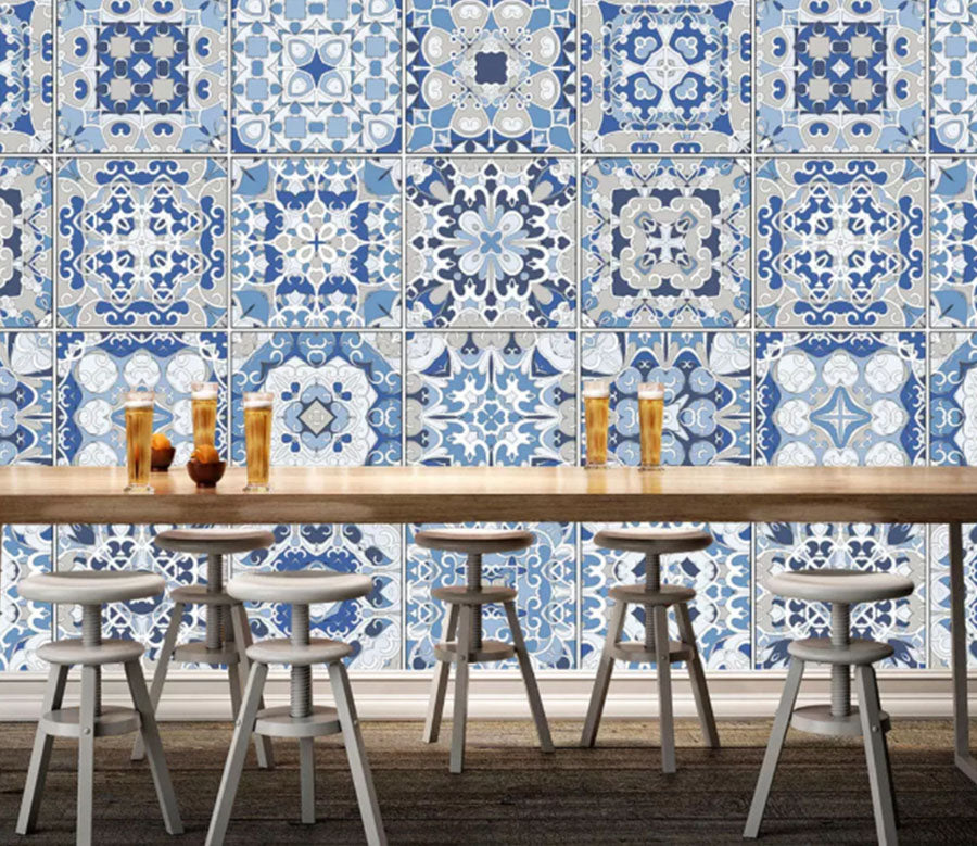 3D Blue Pattern 2157 Wall Murals