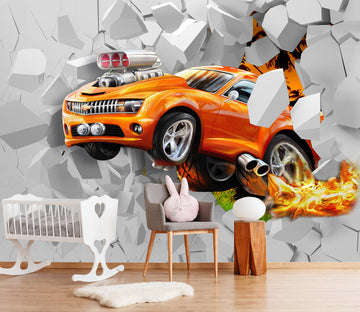 3D Car Background Wall 001 Wall Murals