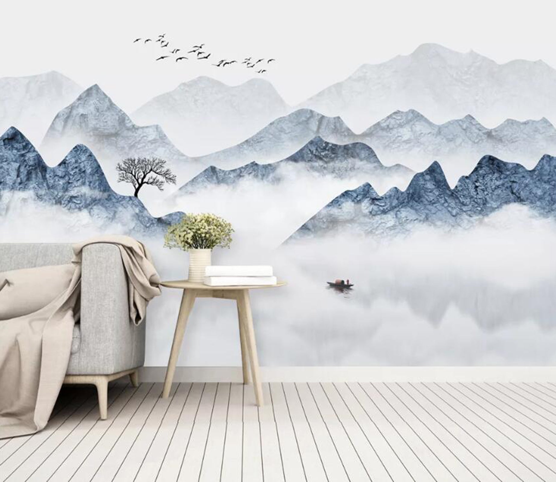3D Misty Mountain Forest WC66 Wall Murals Wallpaper AJ Wallpaper 2 