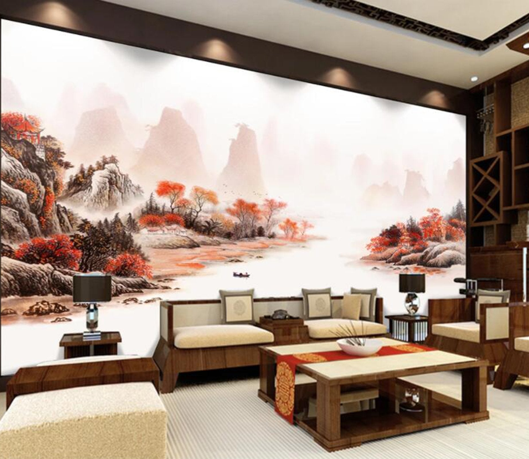 3D Beautiful River Mountain WC70 Wall Murals Wallpaper AJ Wallpaper 2 