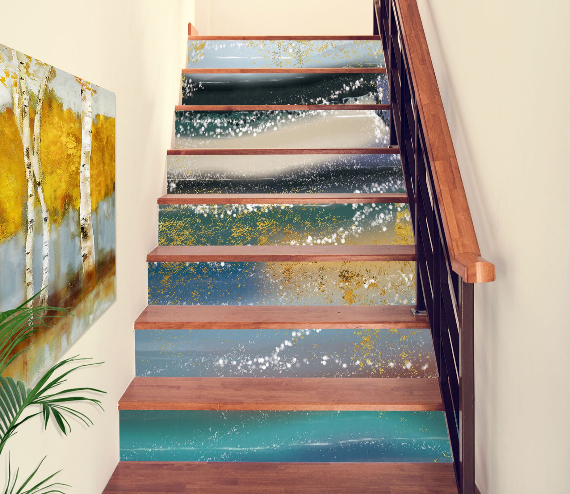 3D Galaxy Graphics Transformation 599 Stair Risers