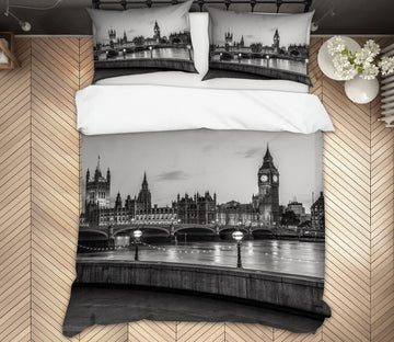 3D Grey Bridge Building 85164 Assaf Frank Bedding Bed Pillowcases Quilt