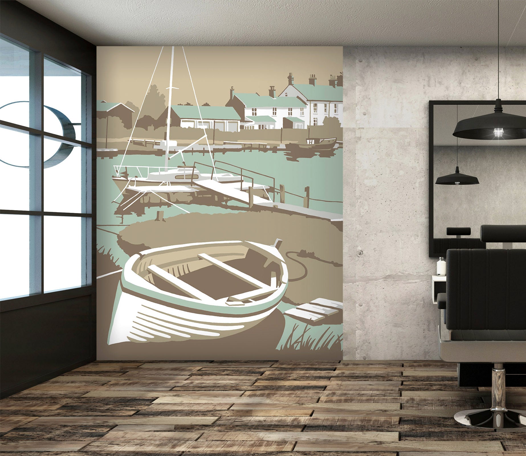 3D Southwold Harbour 1059 Steve Read Wall Mural Wall Murals