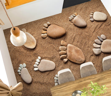 3D Stone Footprints 019 Floor Mural  Wallpaper Murals Rug & Mat Print Epoxy waterproof bath floor