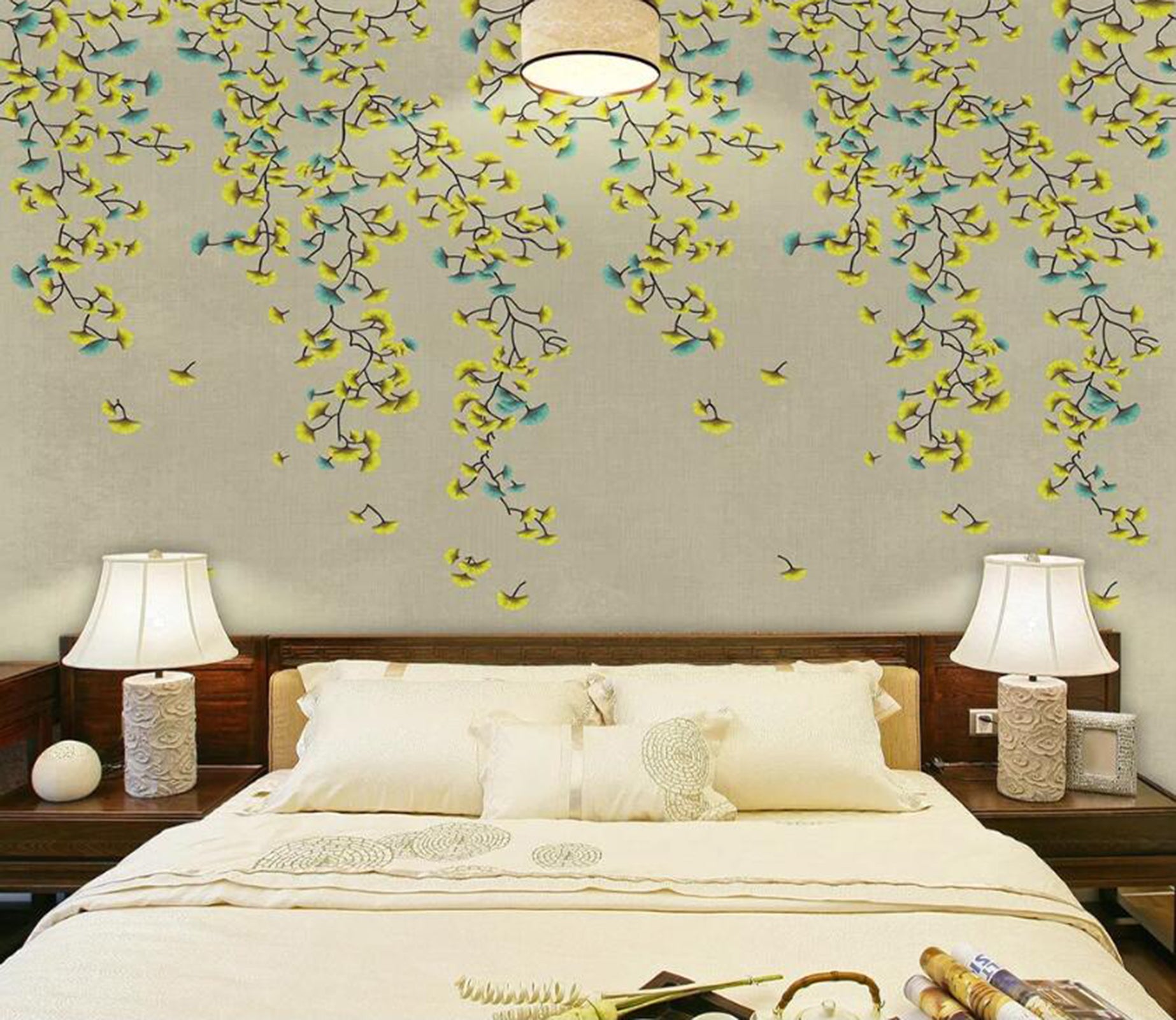 3D Yellow Flower WC58 Wall Murals Wallpaper AJ Wallpaper 2 
