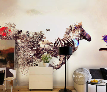 3D Zebra Running WG064 Wall Murals