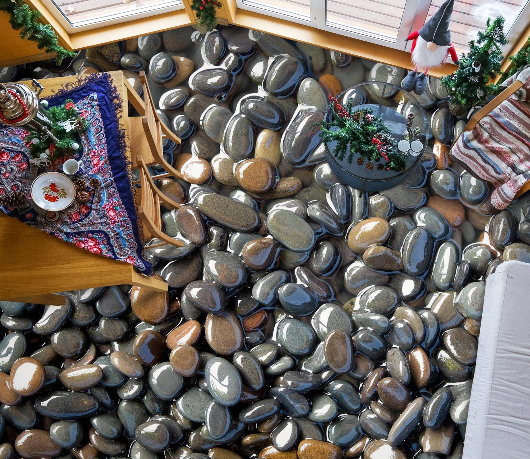 3D Moist Pebbles 1043 Floor Mural  Wallpaper Murals Self-Adhesive Removable Print Epoxy