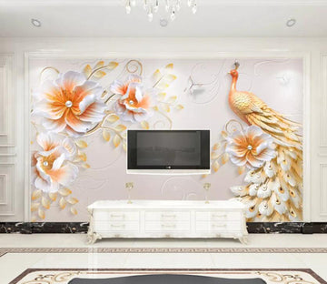 3D Flower Peacock WC17 Wall Murals Wallpaper AJ Wallpaper 2 