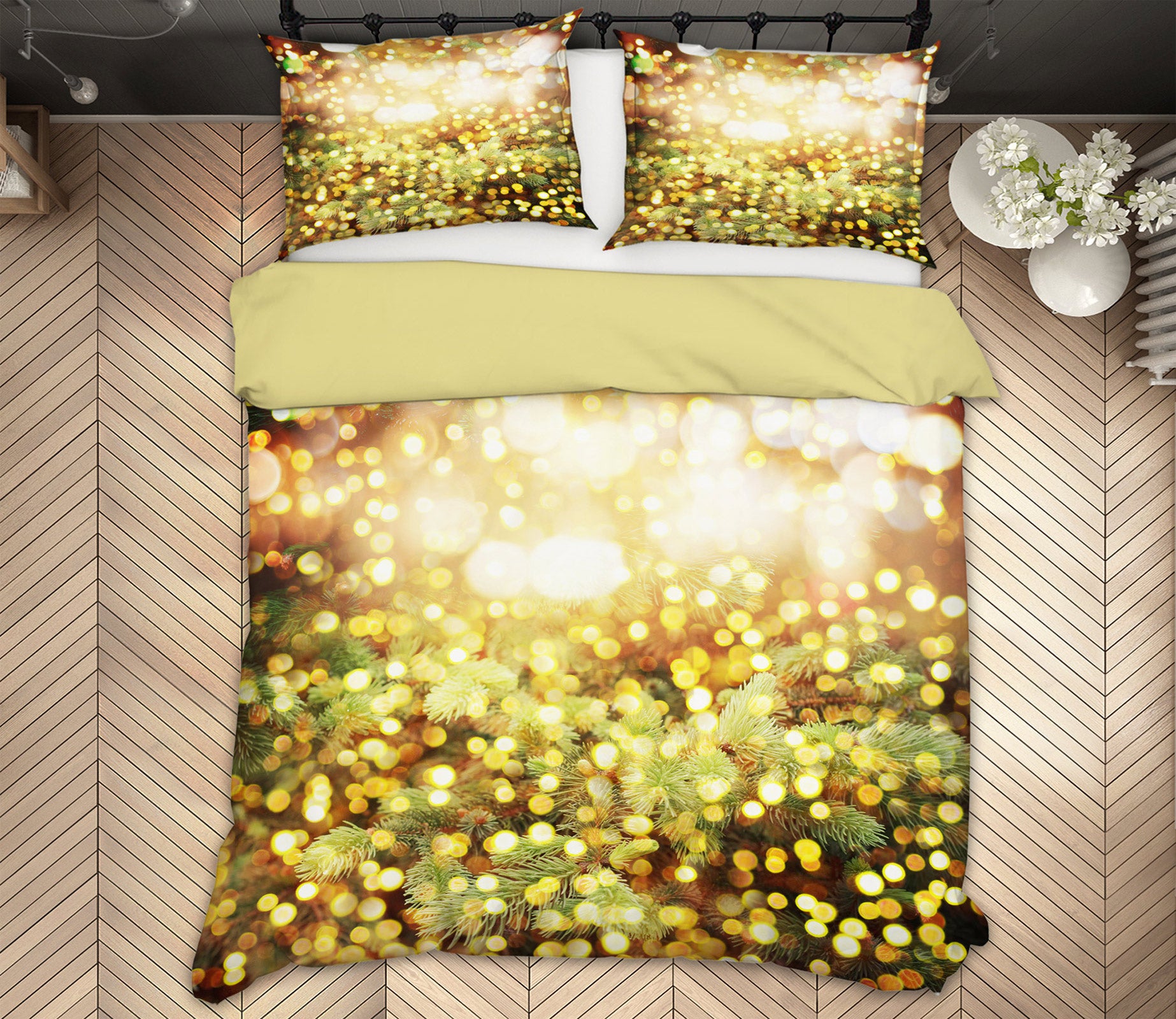 3D Light Shadow 52123 Christmas Quilt Duvet Cover Xmas Bed Pillowcases