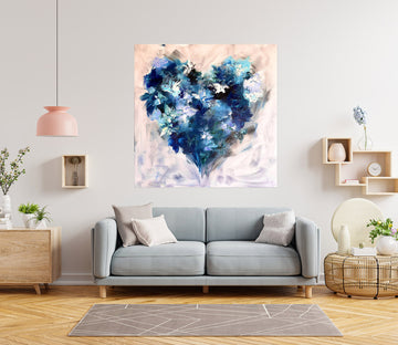 3D Blue Love Flower 806 Skromova Marina Wall Sticker