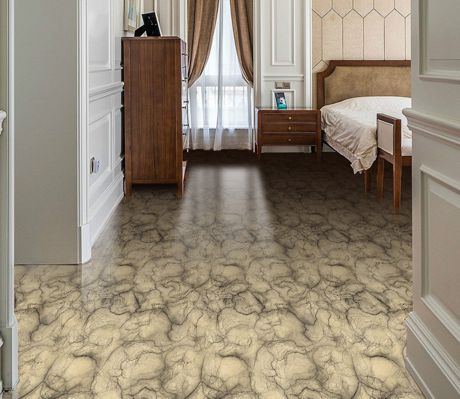 3D Black And Yellow Stripes WG666 Floor Mural Wallpaper AJ Wallpaper 2 