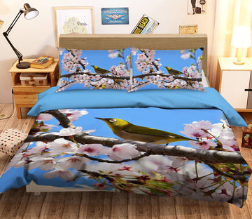 3D Magpie Peach Blossom 012 Bed Pillowcases Quilt