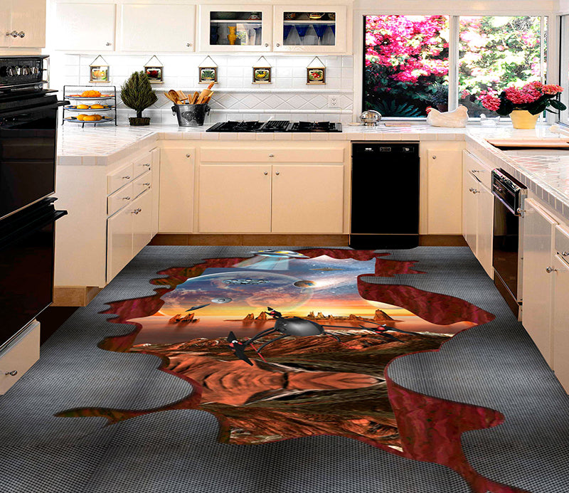 3D Loess Bio 155 Floor Mural  Self-Adhesive Sticker Bathroom Non-slip Waterproof Flooring Murals