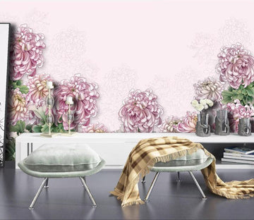 3D Purple Flowers WC12 Wall Murals Wallpaper AJ Wallpaper 2 