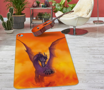 3D Purple Dragon Red Fog 5188 Ciruelo Rug Non Slip Rug Mat