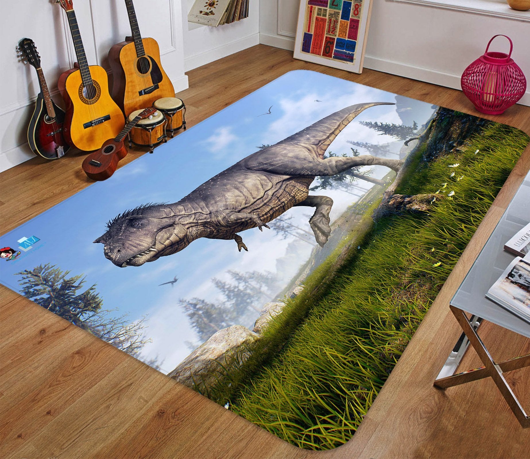 3D Turf Tyrannosaurus Rex 12 Non Slip Rug Mat Mat AJ Creativity Home 