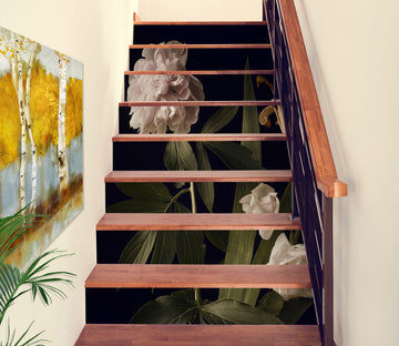 3D Faded And Elegant Flowers 509 Stair Risers