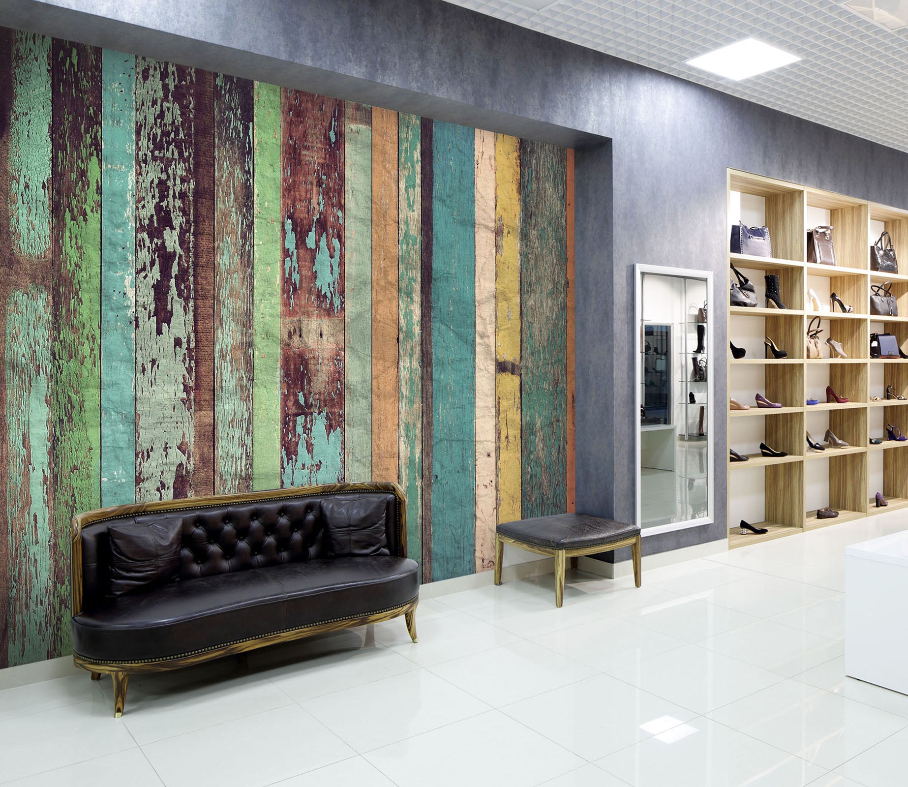 3D Green Wooden Board 116 Wall Murals