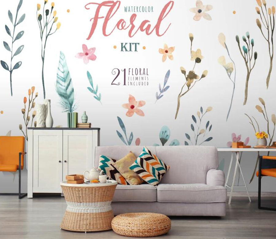 3D Elegant Flowers 614 Wall Murals
