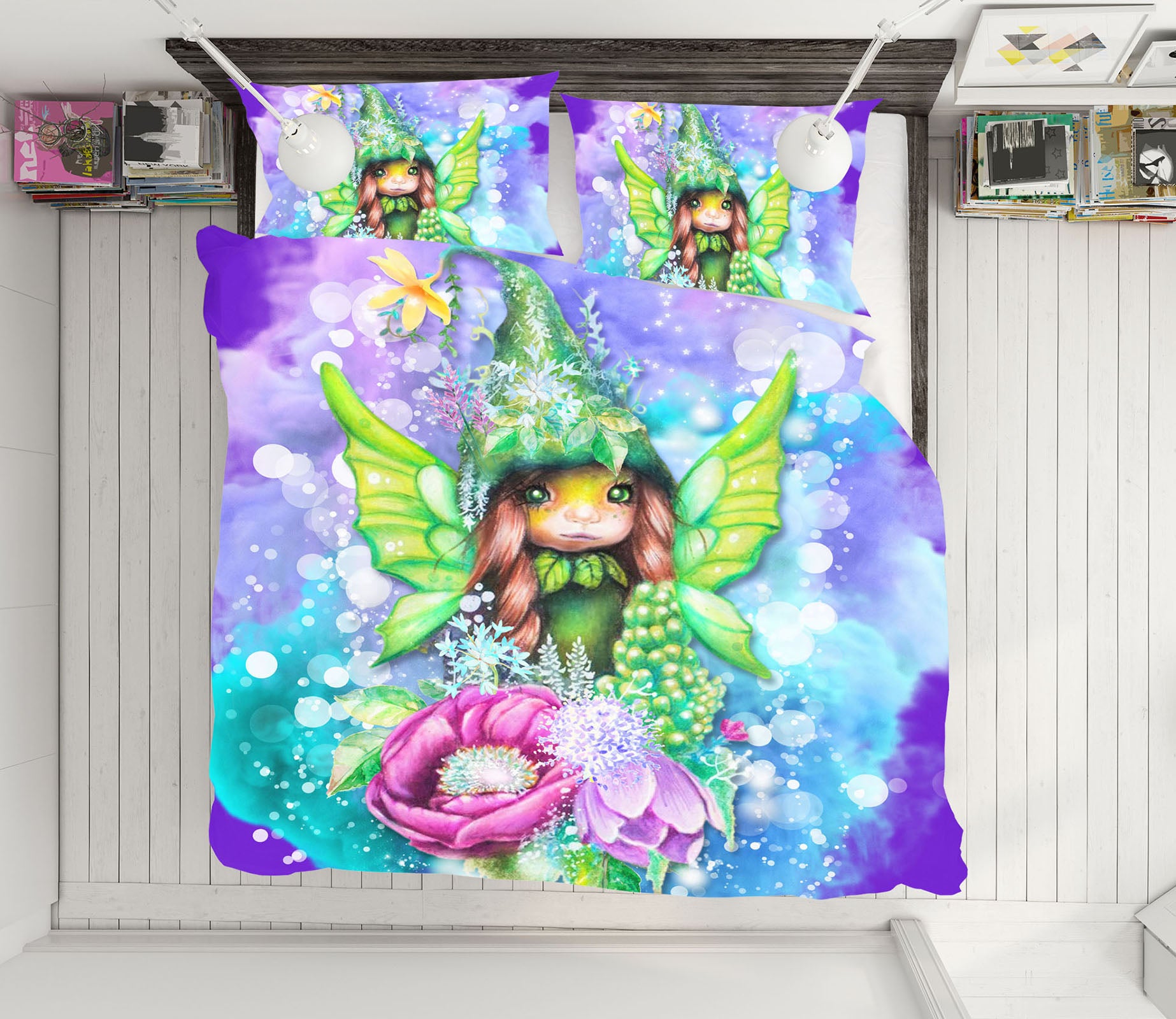 3D Watercolor Flower Fairy 8568 Sheena Pike Bedding Bed Pillowcases Quilt Cover Duvet Cover