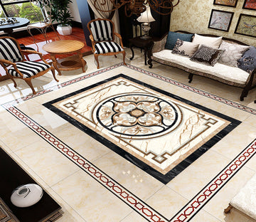 3D Black Orange Pattern WG730 Floor Mural Wallpaper AJ Wallpaper 2 