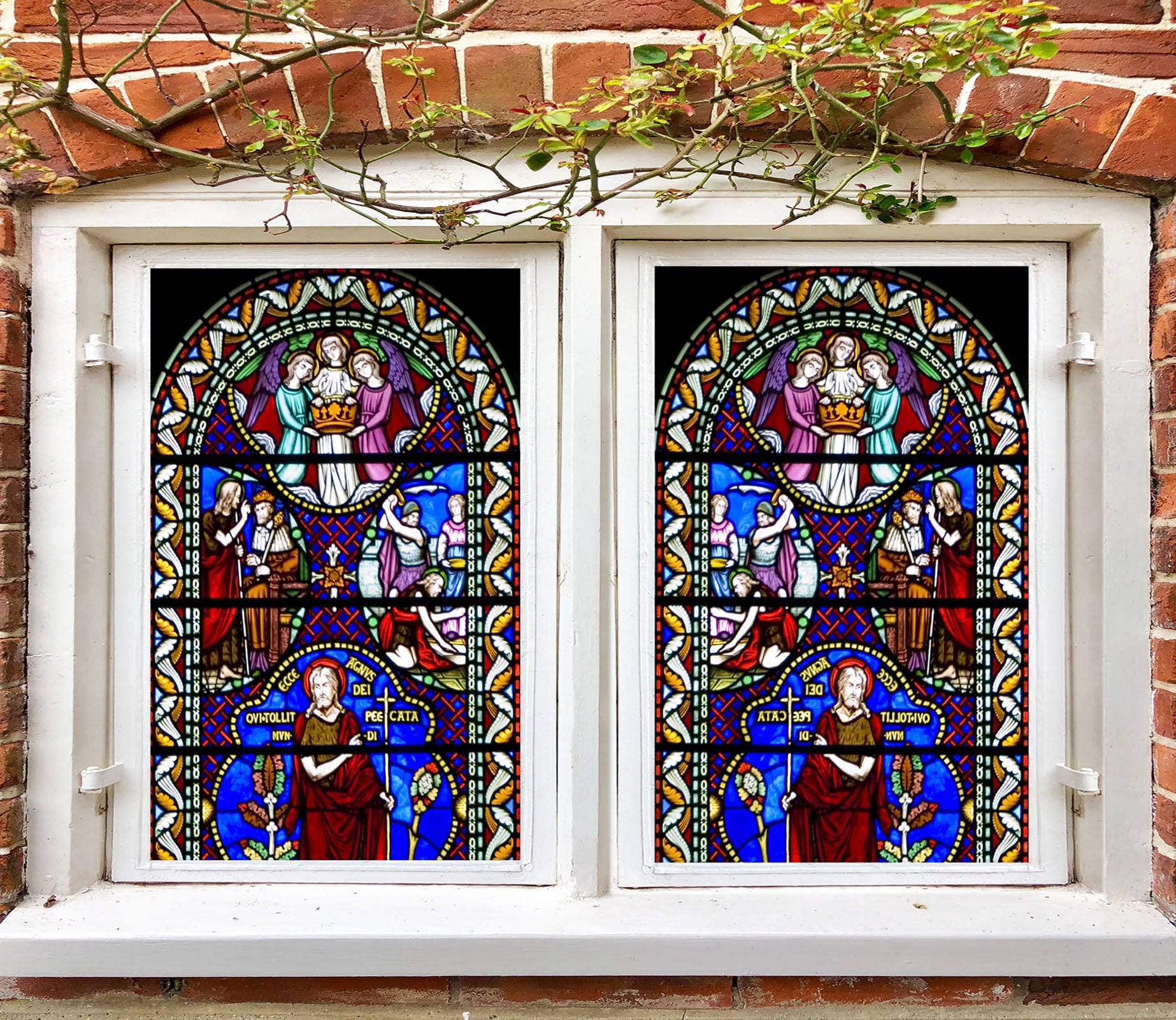 3D Apostle Prayer 251 Window Film Print Sticker Cling Stained Glass UV Block