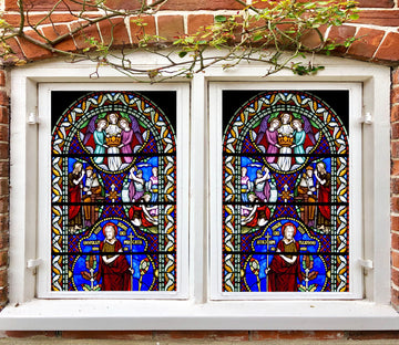 3D Apostle Prayer 251 Window Film Print Sticker Cling Stained Glass UV Block