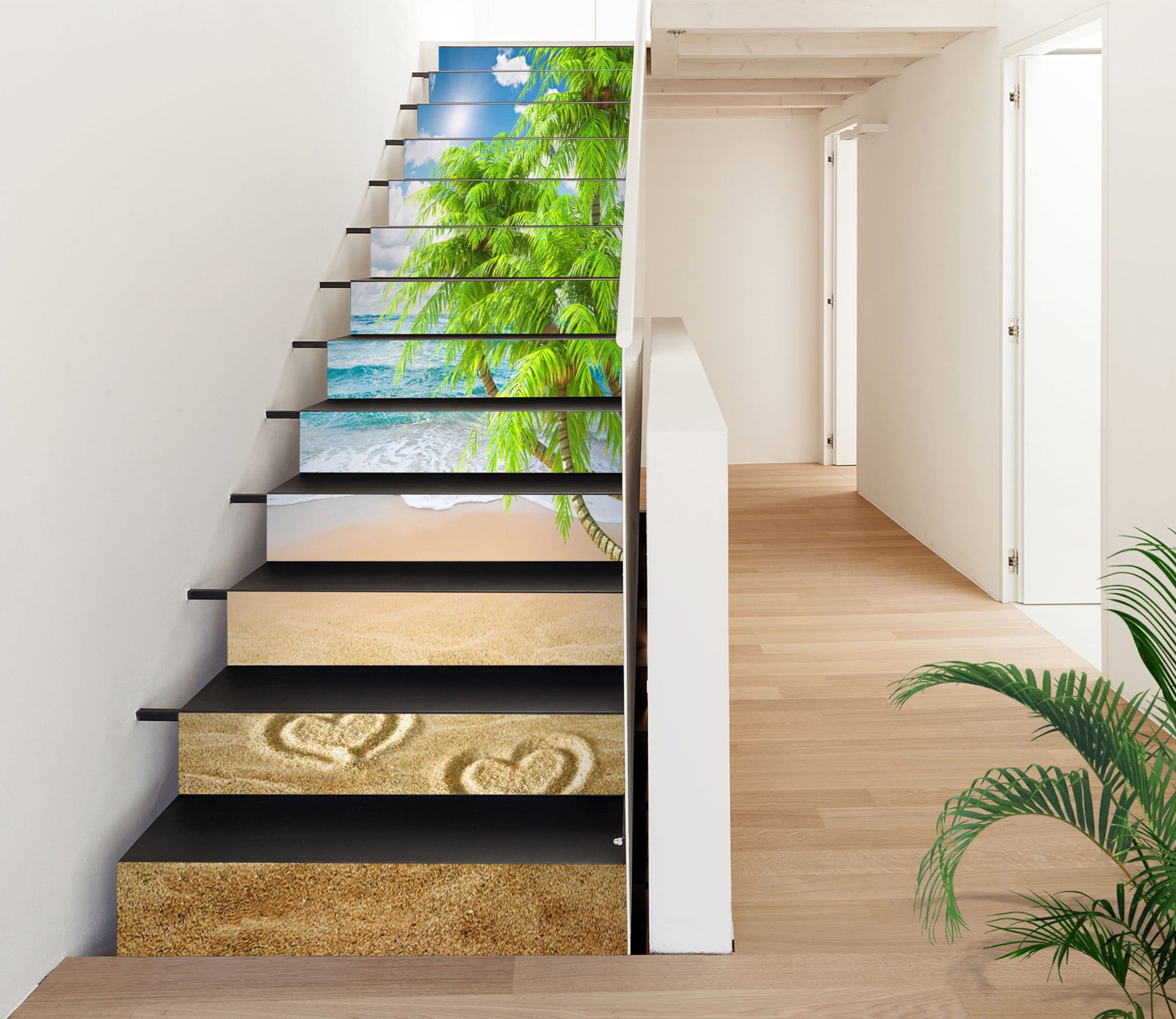 3D Hot Beach 223 Stair Risers