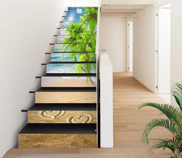 3D Hot Beach 223 Stair Risers