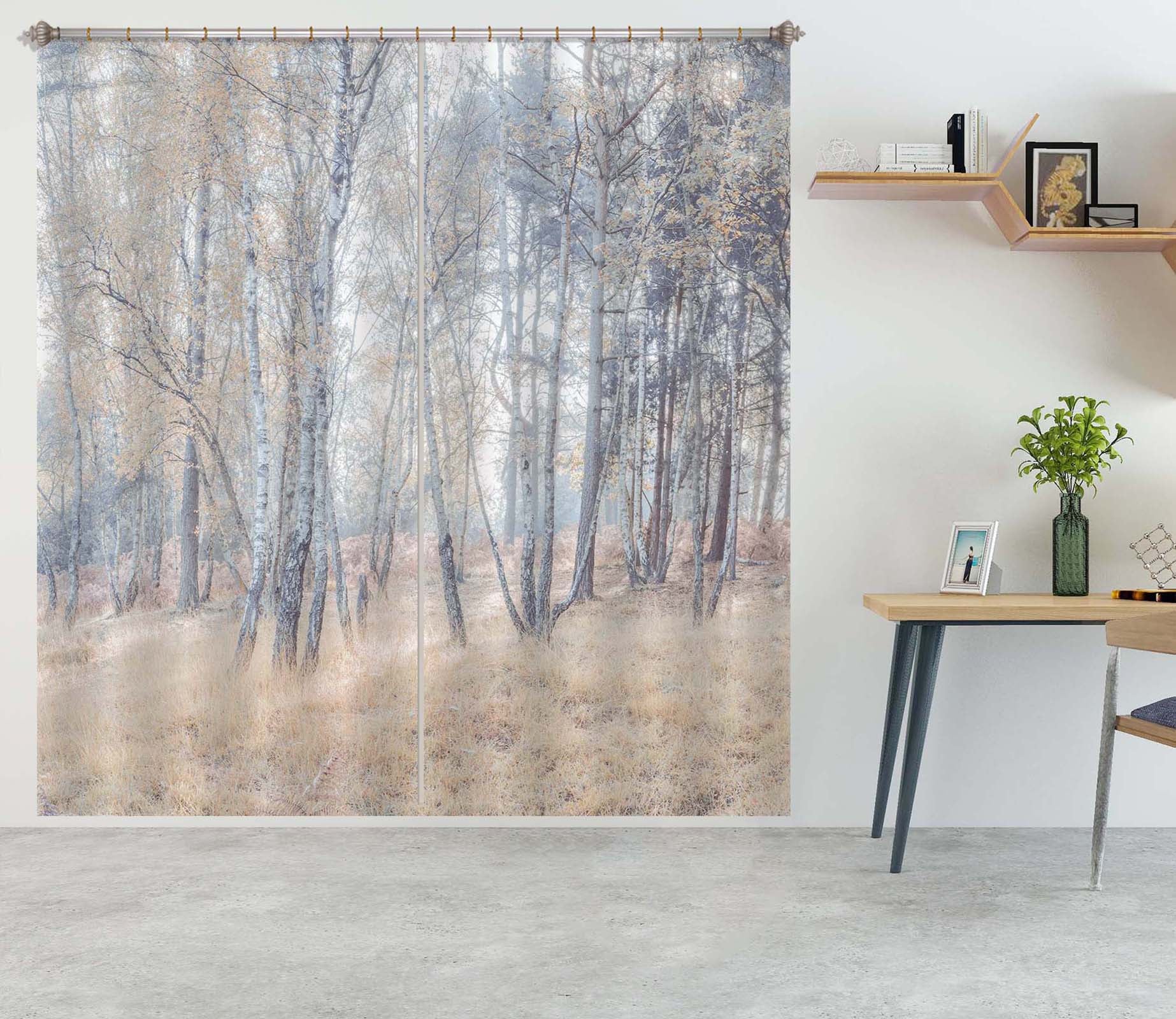 3D Yellow Grassland 6411 Assaf Frank Curtain Curtains Drapes