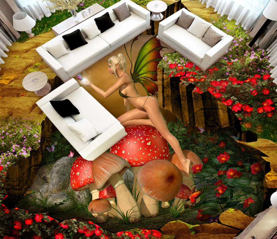 3D Butterfly Beauty 296 Floor Mural  Wallpaper Murals Rug & Mat Print Epoxy waterproof bath floor