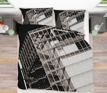 3D Tilted Building 2008 Noirblanc777 Bedding Bed Pillowcases Quilt