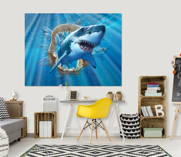 3D Great White Shark 020 Jerry LoFaro Wall Sticker