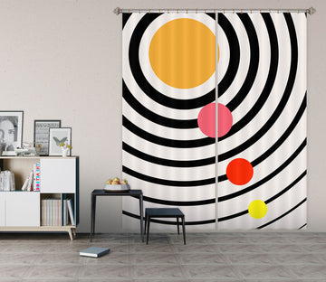 3D Color Planet Pattern 1097 Boris Draschoff Curtain Curtains Drapes