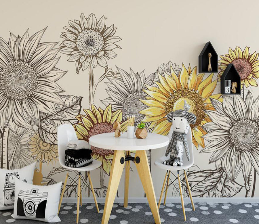 3D Form Sunflower 871 Wall Murals