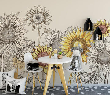 3D Form Sunflower 871 Wall Murals