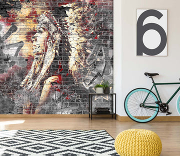 3D Graffiti Woman 066 Wall Murals