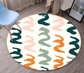 3D Colorful Curve Pattern 10591 Kashmira Jayaprakash Rug Round Non Slip Rug Mat
