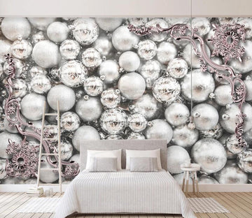 3D Silver Balloon WC47 Wall Murals Wallpaper AJ Wallpaper 2 