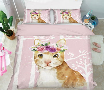 3D Orange Cat 008 Uta Naumann Bedding Bed Pillowcases Quilt