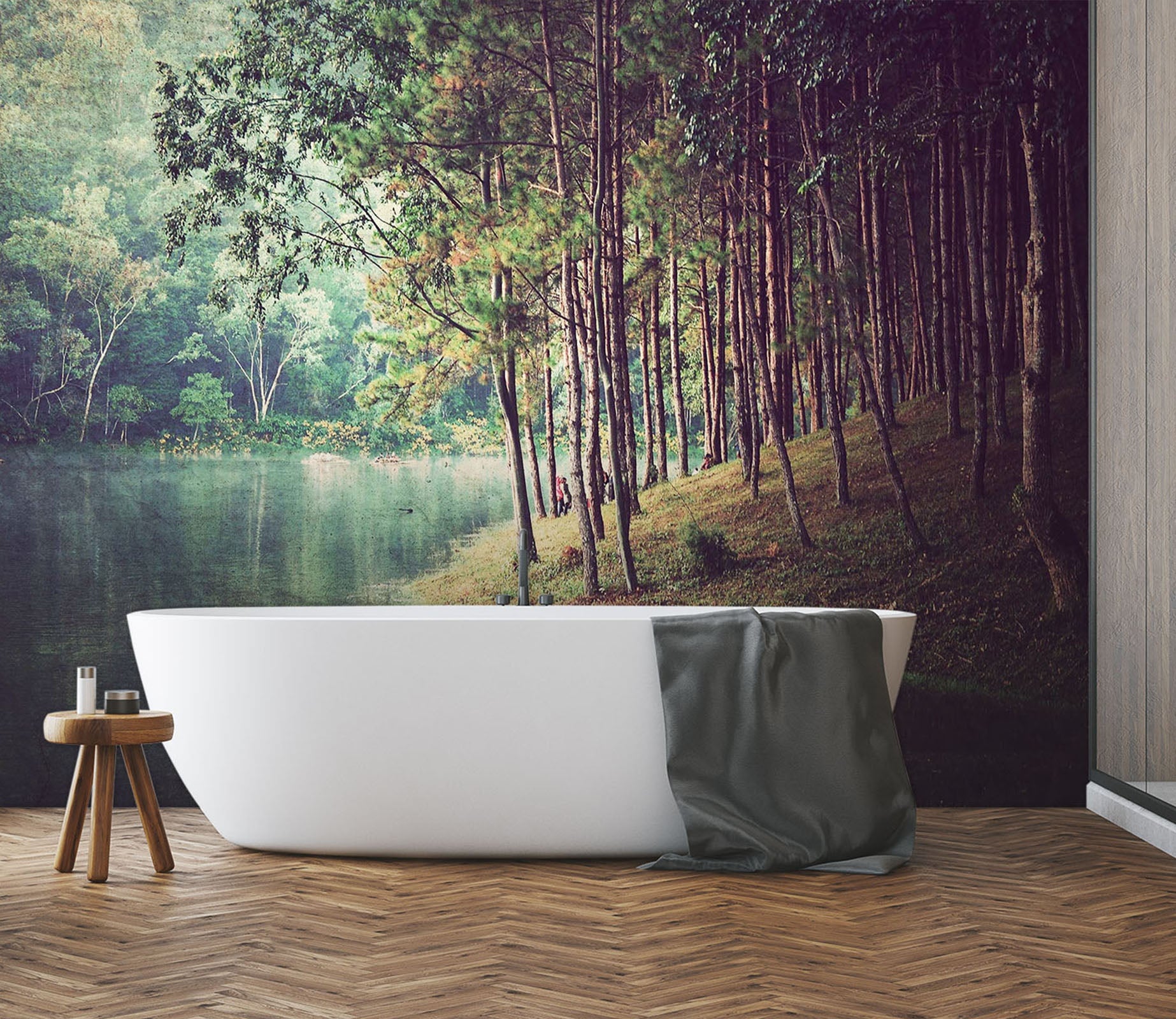 3D Forest Lake 006 Wall Murals Wallpaper AJ Wallpaper 2 