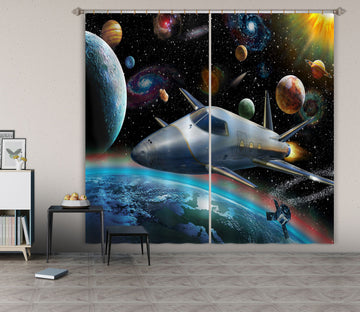 3D Planet Spaceship 060 Adrian Chesterman Curtain Curtains Drapes