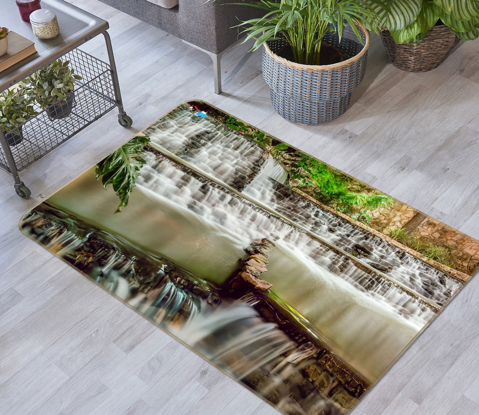 3D Waterfall River 5138 Beth Sheridan Rug Non Slip Rug Mat